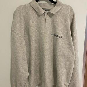 NWT FOG Essentials Grey Long Sleeve Polo Shirt